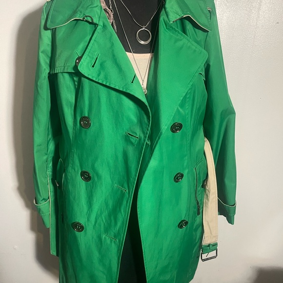 Michael Kors Vibrant Green Trench Coat - Picture 1 of 15
